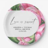 Assiettes En Carton Fleurs d'aquarelle - Douche nuptiale (Devant)