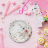 Assiettes En Carton "Fleurs d'aquarelle : Plaques de papier floral mod (Fête)