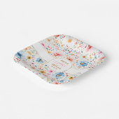 Assiettes En Carton Fleurs d'aquarelle romantique Boho Garden Mariage (Angulaire)