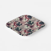 Assiettes En Carton Fleurs d'aquarelle rose, bordeaux (Angulaire)