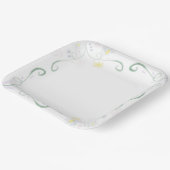 Assiettes En Carton Fleurs d'aquarelle simples (Angulaire)