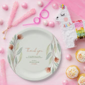 Assiettes En Carton Fleurs d'aquarelle vert pastel (Fête)