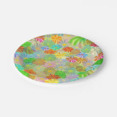Assiettes En Carton Fleurs d'Aster & Cone & aquarelle tropicale feuill (Angle)