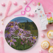 Assiettes En Carton Fleurs d'aster violet au Mont Rainier (Fête)