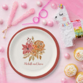 Assiettes En Carton Fleurs d'automne Élégant Tomber amoureux (Fête)