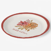 Assiettes En Carton Fleurs d'automne Élégant Tomber amoureux (Angle)