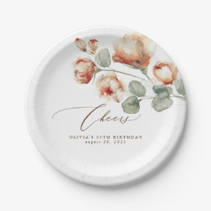 Assiettes En Carton Fleurs d'automne Élégantes Romantiques