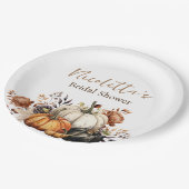 Assiettes En Carton Fleurs d'automne et aquarelle Citrouille Automne (Angle)