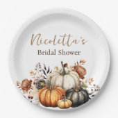 Assiettes En Carton Fleurs d'automne et aquarelle Citrouille Automne (Devant)