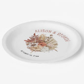 Assiettes En Carton Fleurs d'automne, feuille de palmier mariage de au (Angle)