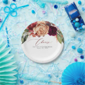 Assiettes En Carton Fleurs d'automne Orange et Bourgogne Rouge Cheers (Fête)