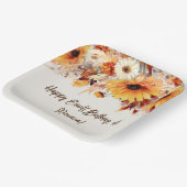 Assiettes En Carton Fleurs d'automne sur le parti beige (Angulaire)