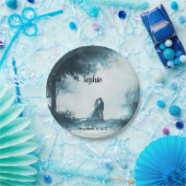 Assiettes En Carton Fleurs de bleus : Enchanter des plaques de papier  (Fête)