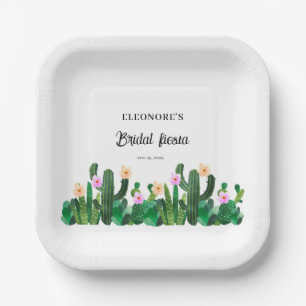 Assiettes En Carton Fleurs de cactus  Fiesta de mariage