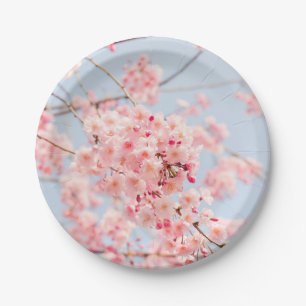 Assiettes En Carton Fleurs de cerisier rose japonais Japon