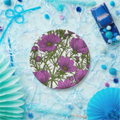 Assiettes En Carton Fleurs de cosmos violet (Fête)
