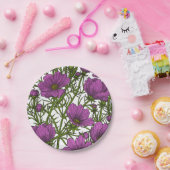 Assiettes En Carton Fleurs de cosmos violet (Fête)