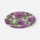 Assiettes En Carton Fleurs de cosmos violet (Angle)