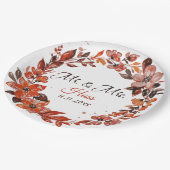 Assiettes En Carton Fleurs de coucher de soleil (Angle)