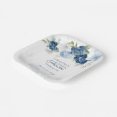 Assiettes En Carton Fleurs de couleur bleue et blanche en aquarelle fl (Angulaire)