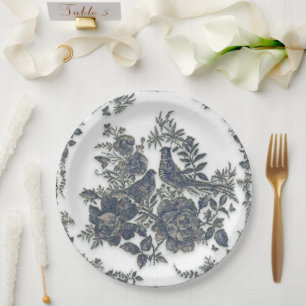 Assiettes En Carton Fleurs de faisans