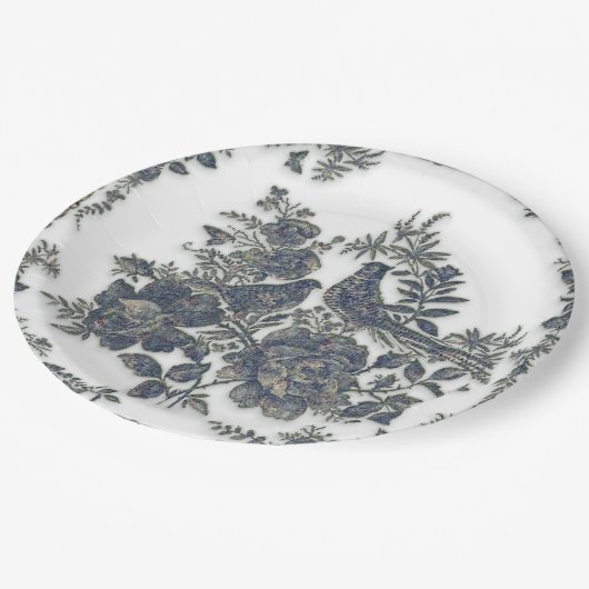 Assiettes En Carton Fleurs de faisans (Angle)