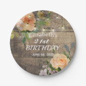 Assiettes En Carton Fleurs de fête d'anniversaire Lumières à cordes de (Devant)