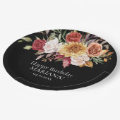 Assiettes En Carton Fleurs de feuillage d'automne Fête d'anniversaire  (Angle)