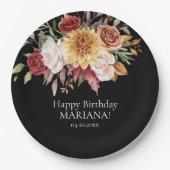 Assiettes En Carton Fleurs de feuillage d'automne Fête d'anniversaire  (Devant)