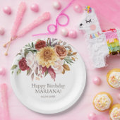 Assiettes En Carton Fleurs de feuillage d'automne Fête d'anniversaire (Fête)