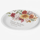 Assiettes En Carton Fleurs de feuillage d'automne Fête d'anniversaire  (Angle)