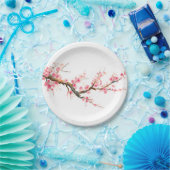 Assiettes En Carton Fleurs de fleurs de cerisier (Fête)