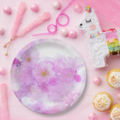 Assiettes En Carton Fleurs de fleurs de cerisier rose (Fête)