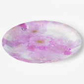 Assiettes En Carton Fleurs de fleurs de cerisier rose (Angle)