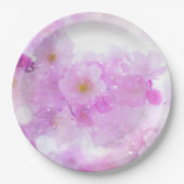 Assiettes En Carton Fleurs de fleurs de cerisier rose (Devant)