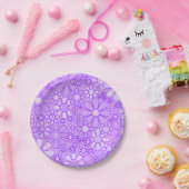 Assiettes En Carton Fleurs de Jardin Rétro 60s les années 70 motif Flo (Fête)