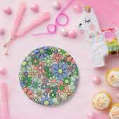 Assiettes En Carton Fleurs de Jardin Retro Super 60s les années 70 Pri (Fête)