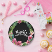 Assiettes En Carton Fleurs de Jardin Tropical & Feuille Chic Luau Part (Fête)