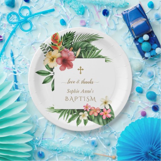 Assiettes En Carton Fleurs de jardin tropicales Charm Lush Mariage (Fête)