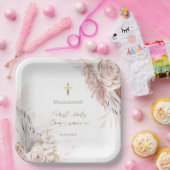 Assiettes En Carton Fleurs de la première sainte communion (Fête)