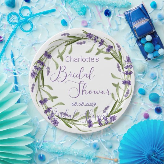 Assiettes En Carton Fleurs de lavande violette (Fête)