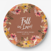Assiettes En Carton Fleurs de mariage automnales Tomber amoureux Tonne (Devant)