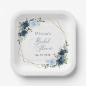 Assiettes En Carton Fleurs de marine, Fleurs bleues, Boho, Fête des ma (Recto)