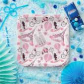 Assiettes En Carton Fleurs de Paris (Fête)