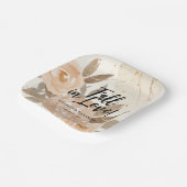 Assiettes En Carton Fleurs de Pêche Amoureuses Rustiques (Angulaire)