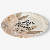 Assiettes En Carton Fleurs de pêche rustiques en fleurs d'amour (Angle)