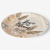 Assiettes En Carton Fleurs de pêcher rustiques en fleurs d'amour (Angle)