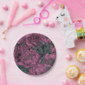 Assiettes En Carton Fleurs de pivoines violettes (Fête)