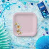 Assiettes En Carton Fleurs de Plumeria  (Fête)