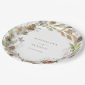 Assiettes En Carton fleurs de prairie d'automne mariage (Angle)